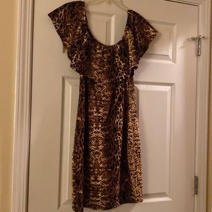 Off the shoulder animal print dress